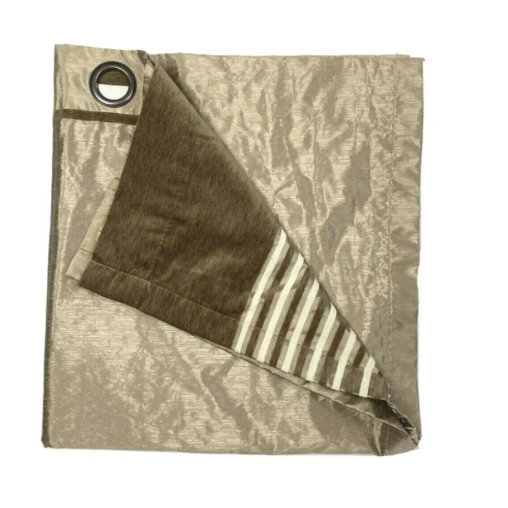 Discontinued Luxury Curtain Panel Brown Silk Long